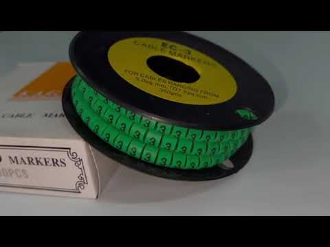 Cable "3" Marker 5.0mm to 7.2mm Green EC-3G, 350pcs