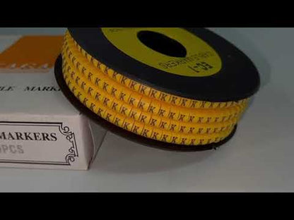 Cable "K" Marker 2.6mm to 4.2mm Yellow EC-1Y, 1000PCS
