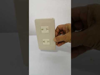 Omni Classis Series 2 Gang Universal Outlet with Shutter 16A 250V with Plate Cover WEP-102+(WEU-202x2)