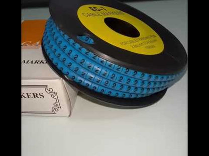 Cable "2" Marker 2.6mm to 4.2mm Blue EC-1B, 1000PCS