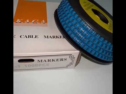 Cable "6" Marker 2.6mm to 4.2mm Blue EC-1B, 1000PCS