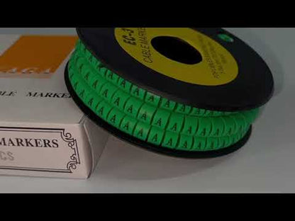 Cable "A" Marker 5.0mm to 7.2mm Green EC-3G, 350pcs