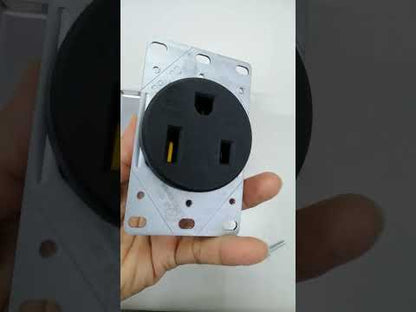 Surer 13-172 NEMA 6-50R Power Outlet, Flush Mount (50A 250V) 2P 3-Wire Grounding Receptacle with SS Plate
