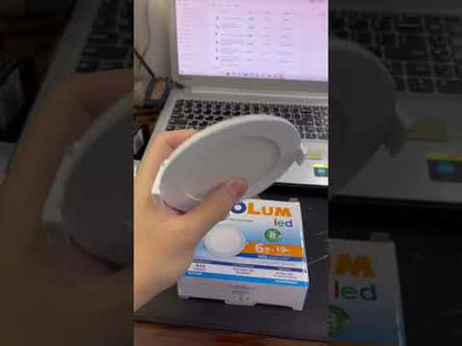 Ecolum 6W LED Round Recessed Slim Downlight 220V Warm White 120mm