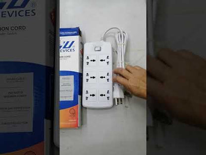 Royu 6 Gang Universal Extension Cord with One Switch 10A 2 Meters Cord REDEC606