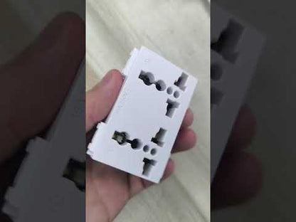 Omni Duplex Universal Outlet with Ground 16A 250V Designer Series Ivory DWU-402I