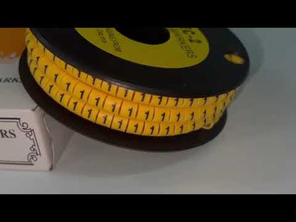 Grippes Cable Marker '1" 3.6mm to 5.2mm Color Yellow 1roll 500pcs EC-2Y