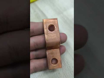 Copper Bus Bar 7cm x 2cm x 0.5cm S Type with 0.9cm Hole