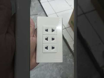 Panasonic 3 Gang Universal Outlet Receptacle Quick Connect Terminal 16A 250V with Plate, 3 Gang Universal Outlet Device Wide Series with Plate, 2 Gang Universal Receptacle Quick Connect Terminal Wide Series with Plate WEG10919-5 x 3Pcs / WEG6802W-1