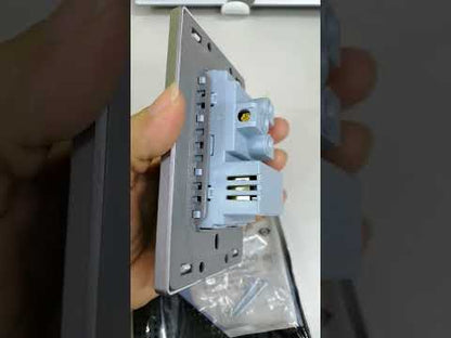 Grazen 1 Gang Universal Outlet with 2100mAh 5V DC USB-C and 2100mAh 5V DC USB-A Outlet and Plate Cover GW-014 Grey
