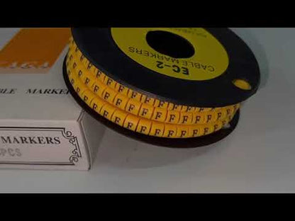 Grippes Cable Marker "F" 3.6mm to 5.2mm Color Yellow 1roll 500pcs EC-2Y