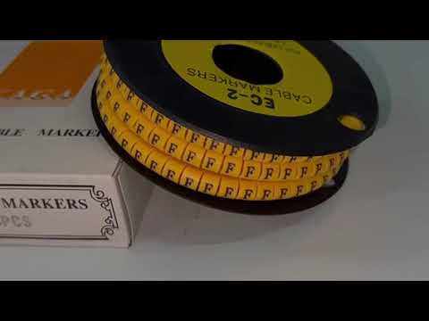 Grippes Cable Marker "F" 3.6mm to 5.2mm Color Yellow 1roll 500pcs EC-2Y
