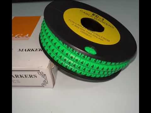Cable "4" Marker EC-1 Green 2.6mm to 4.2mm 1000pcs 1 Roll EC-1G(4)