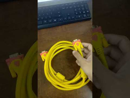 Grippes VGA Male to Male 3 Meters Durable and Reliable Adapter Yellow