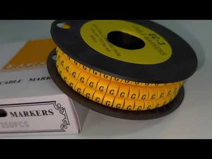Cable "G" Marker 5.0mm to 7.2mm Yellow EC-3, 350PCS