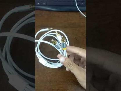 3 RCA to 3.5mm Audio Cable Male to Male Durable White Cord 1.5 Meter