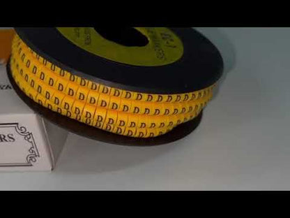 Cable Marker "D" 2.6mm to 4.2mm Yellow EC-1Y, 1000PCS