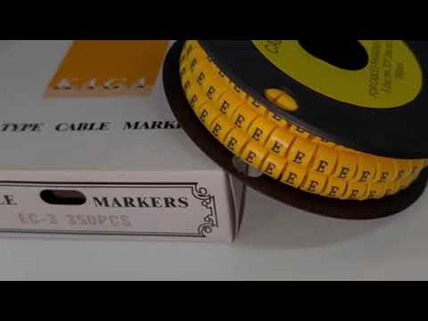 Cable "E" Marker 5.0mm to 7.2mm EC-3 Yellow, 350PCS