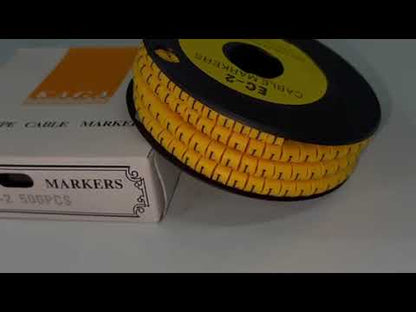 Grippes Cable Marker "L" 3.6mm to 5.2mm Color Yellow 1roll 500pcs  EC-2Y