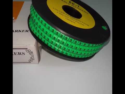 Cable "3" Marker EC-1 Green 2.6mm to 4.2mm 1000pcs 1 Roll EC-1G(3)