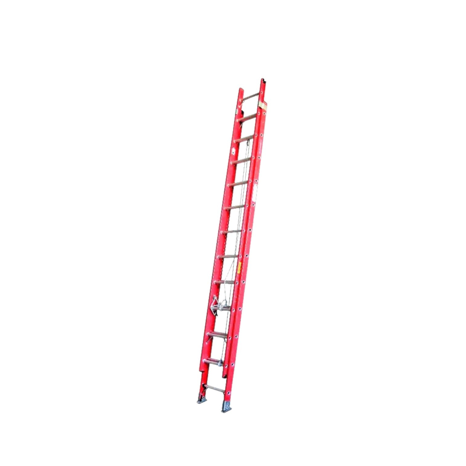 Butterfly red extension ladder extendable ladder for electrical work with stabilizing feet and slip resistant rungs