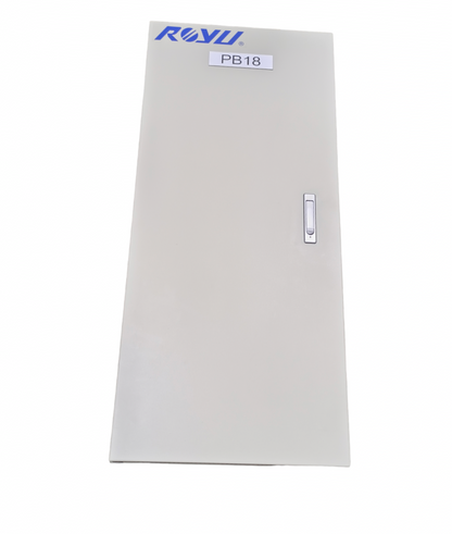 Chint metal electrical enclosure door for 160A 2 pole MCCB panel board with labeled PB18 handle