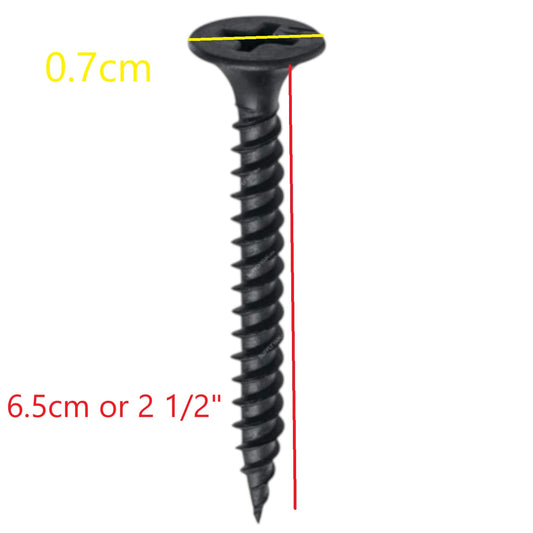 Wood Gypsum Screw for Wood CAA-GSM2 black Phillips head 6.5 cm coarse thread drywall to wood