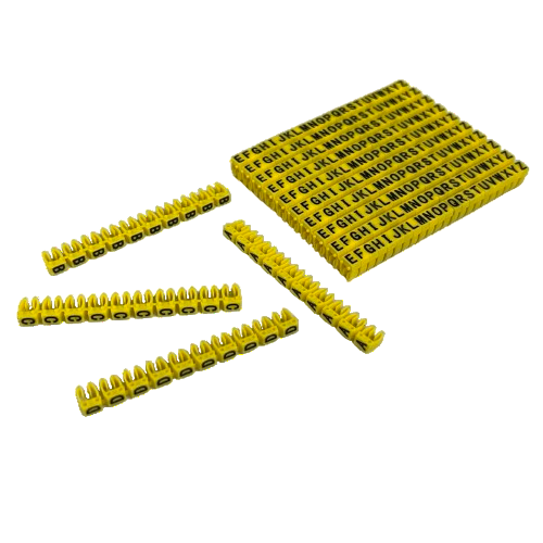 Grippes A-Z wire marker clips Yellow pack for cable management alphabetical labels for wires and cables