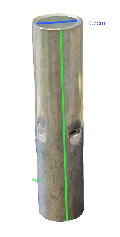 Butt Connector 2mm - 50mm metal crimp sleeve 4cm long cylindrical electrical connector from China