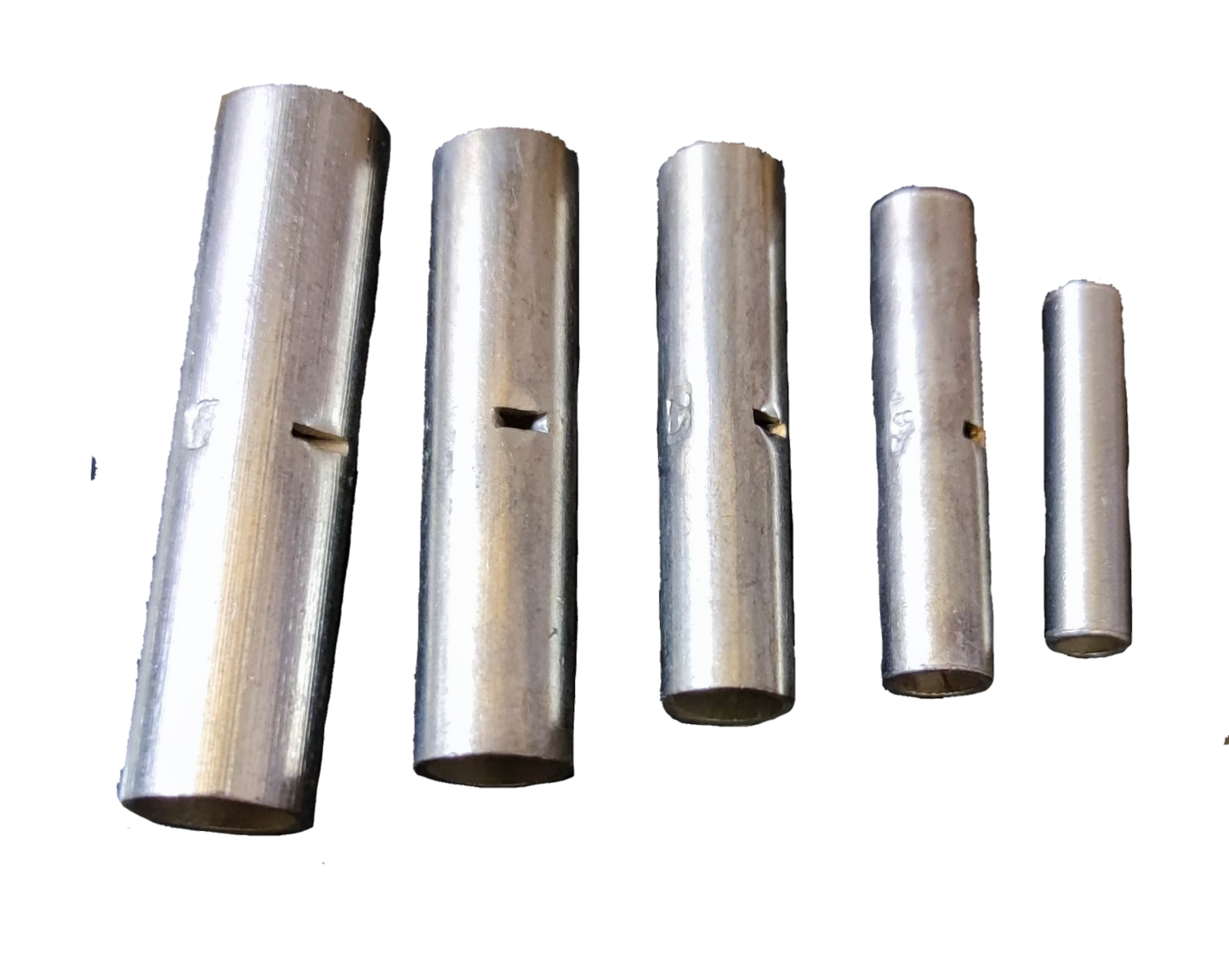Silver aluminum butt splice connectors set of five sizes for electrical wiring Butt Connector 2mm - 50mm made in China