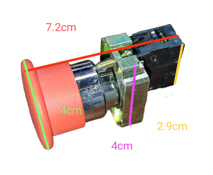 Sassin push button Head Red 1 NC 5A 220V switch component with metal and plastic parts