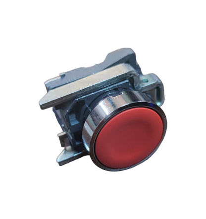 Schneider Push Button Switch Red Normally Open with metallic frame for power control applications