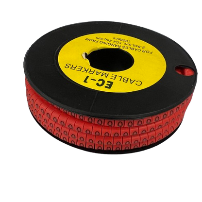 Grippes Q Marker Red 2.6mm to 4.2mm 1000pcs cable markers spool for cable management