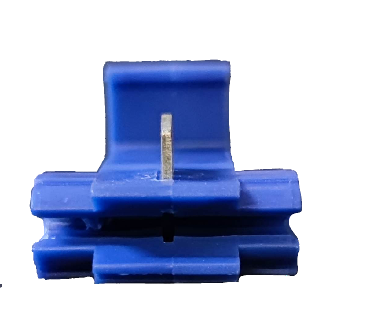 Close-up of quick connect terminal set in blue for secure electrical connections and easy installation