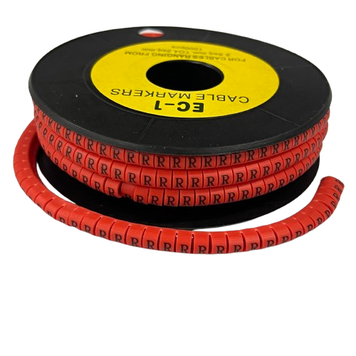 Grippes R Marker Red 2.6mm to 4.2mm 1000pcs cable management markers on black spool