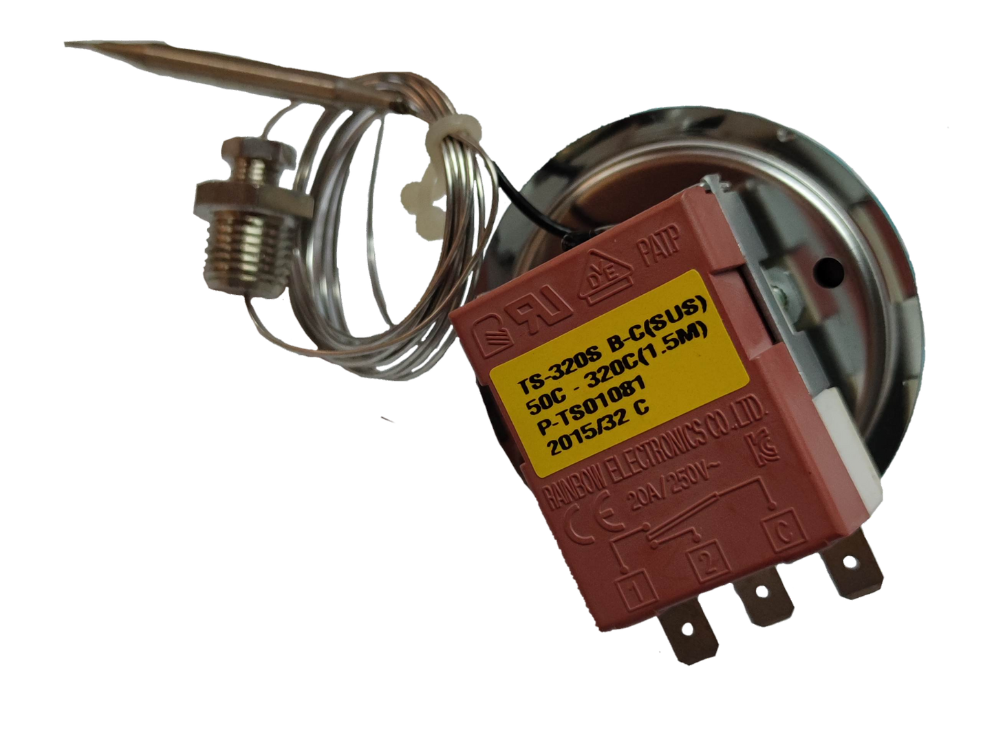 Grippes water dispenser part featuring Rainbow thermostat 0 to 320 degrees for temperature control