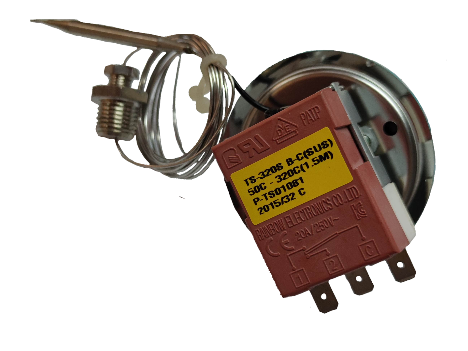 Grippes water dispenser part featuring Rainbow thermostat 0 to 320 degrees for temperature control