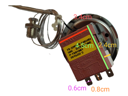 Grippes Rainbow thermostat 0 to 320 degrees water dispenser part with metal probe and wiring