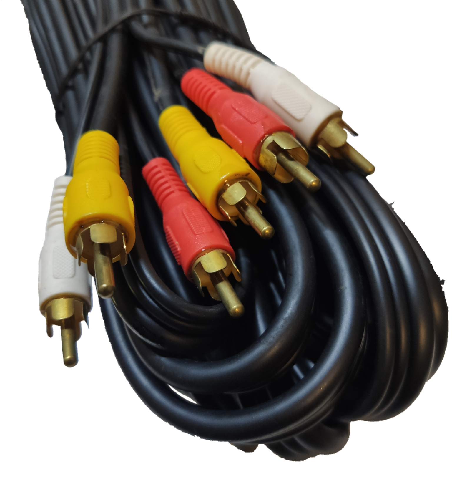 RCA 3x3 yellow red white cord with gold-plated connectors for audio and video devices