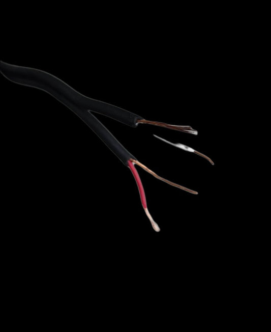 ZwitseRise RCA Cord 100 Meters per Roll with black insulated wires and exposed copper leads
