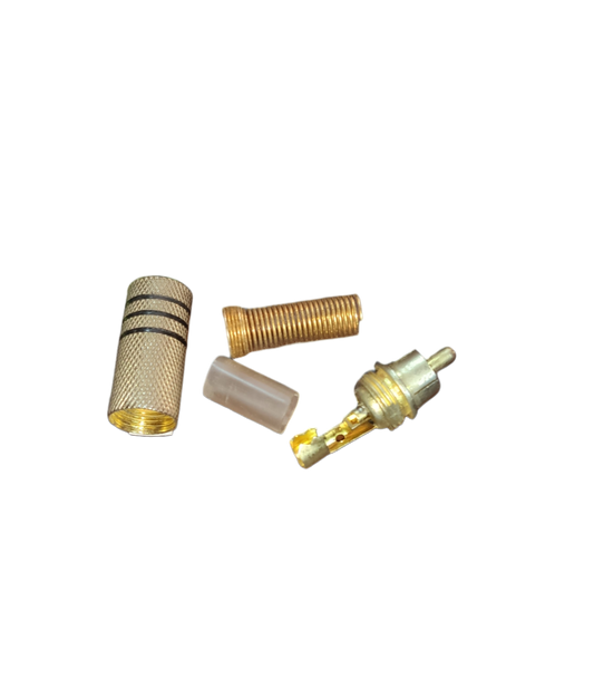 RCA plug connector 3 Lines in gold with various components for audio connections