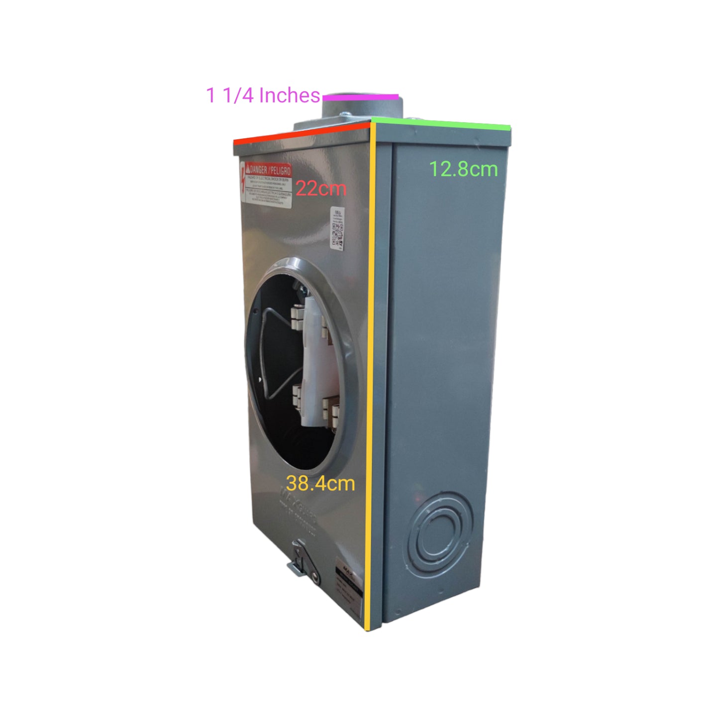 Cirtech Rectangular Meter Base 13 Jaws in Gray with Measurement Markings for Electrical Applications