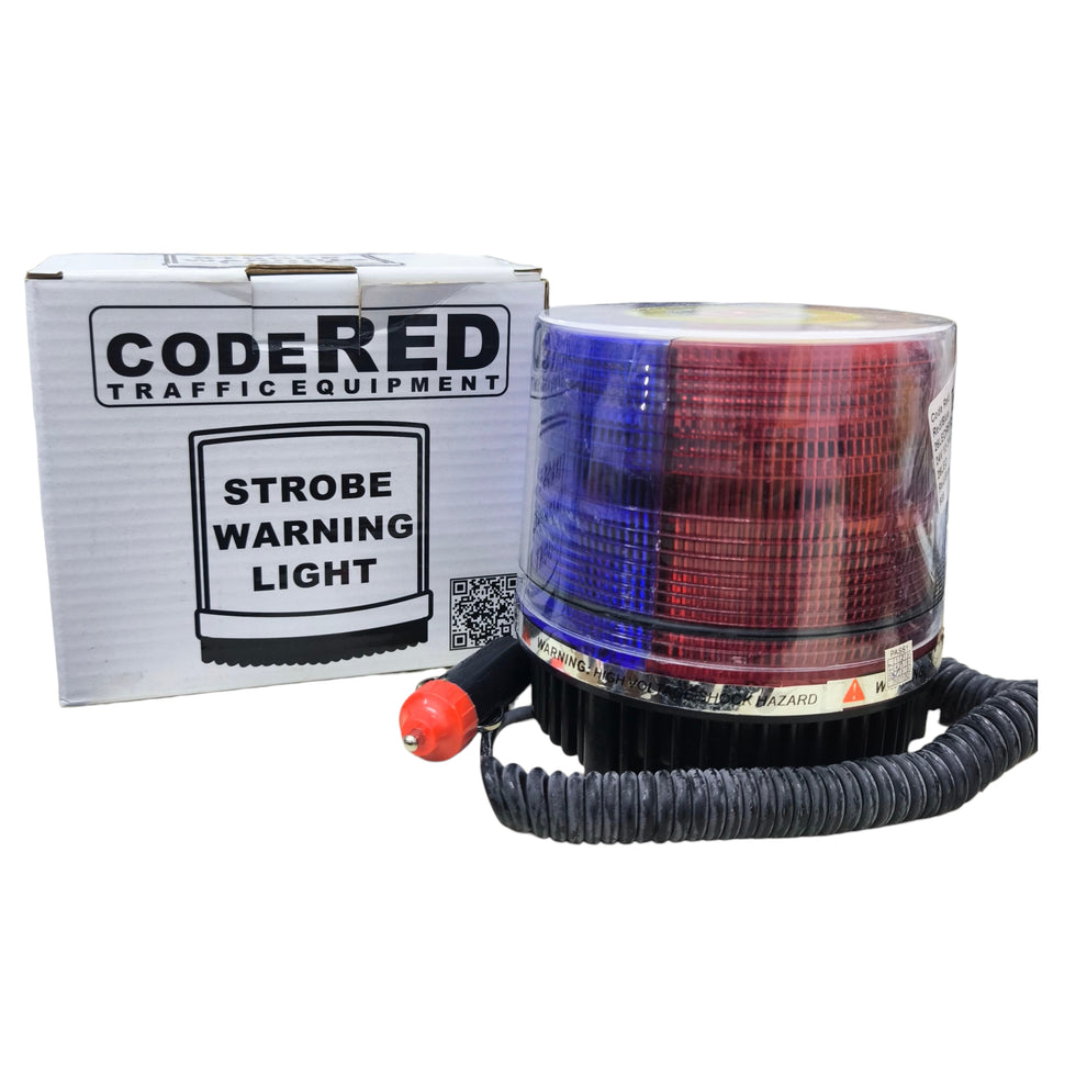 Code Red Red Blue Strobe Warning Light 12V with Magnetic Base | Electx ...