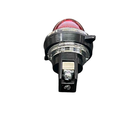 Auspicious red panel indicator light 220 volt with clear housing for visibility in dark environments
