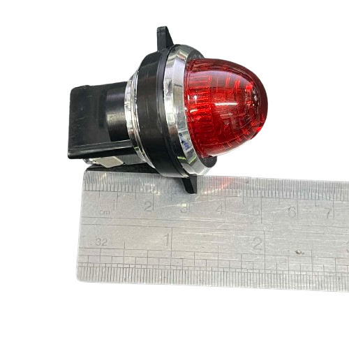 Auspicious red panel indicator light 220 volt with a sleek design and a measurement ruler for size reference