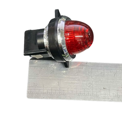 Auspicious red panel indicator light 220 volt with a sleek design and a measurement ruler for size reference