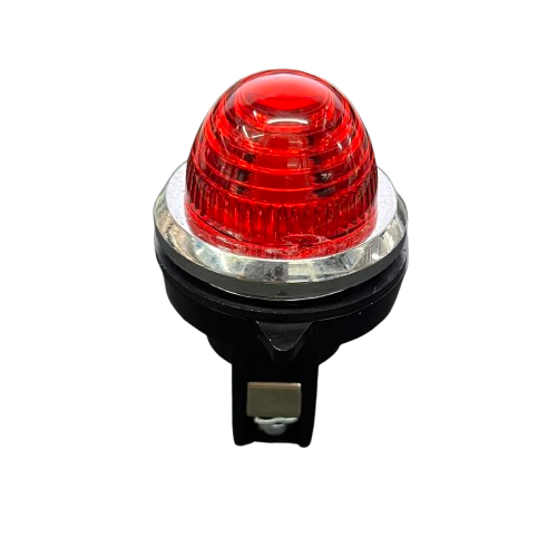 Auspicious red panel indicator light 220 volt with a clear base and a dome-shaped red lens