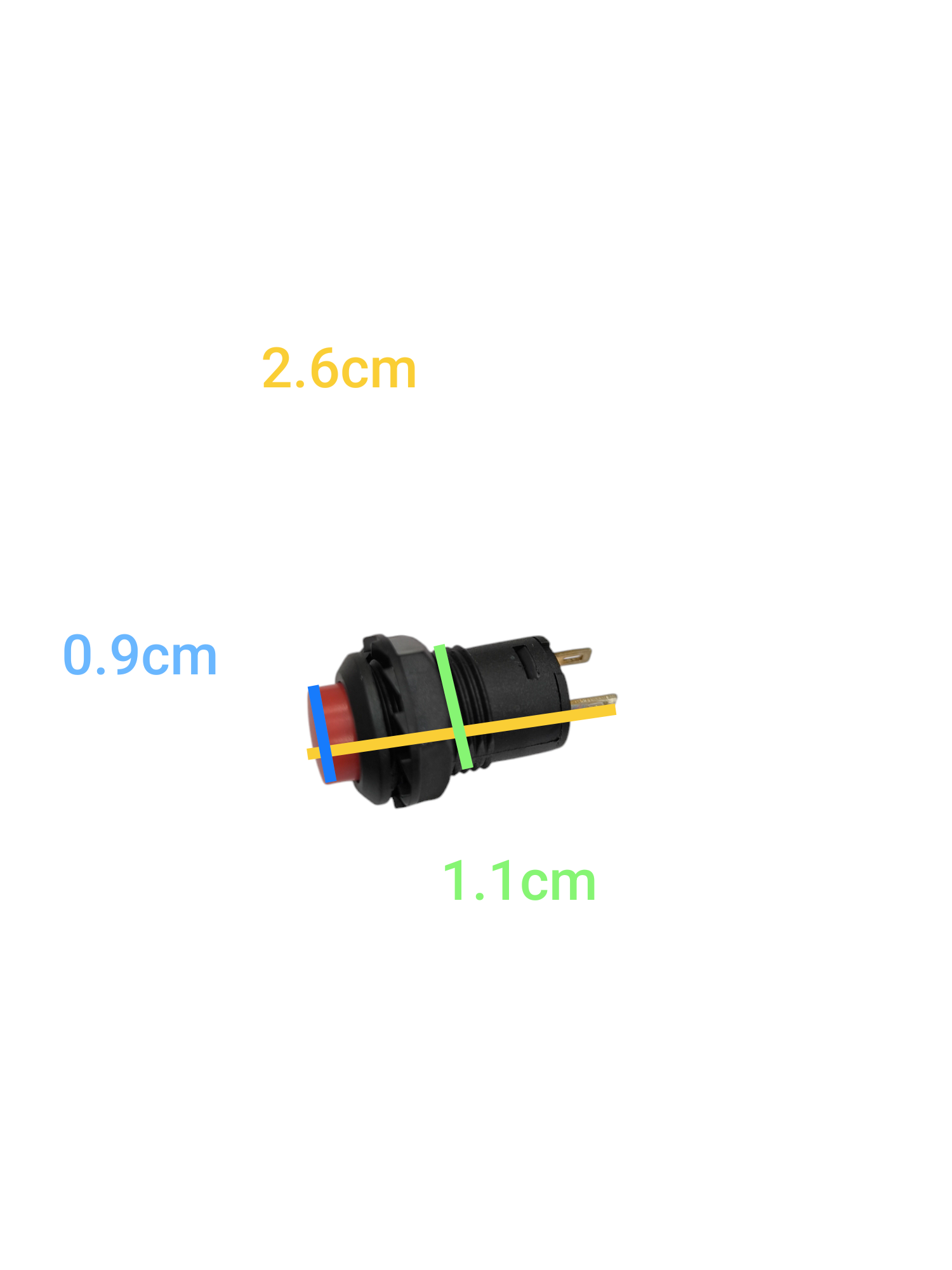 Red Push Lock 1A 220V Electrical Button with a Diameter of 2.6cm for Various Applications