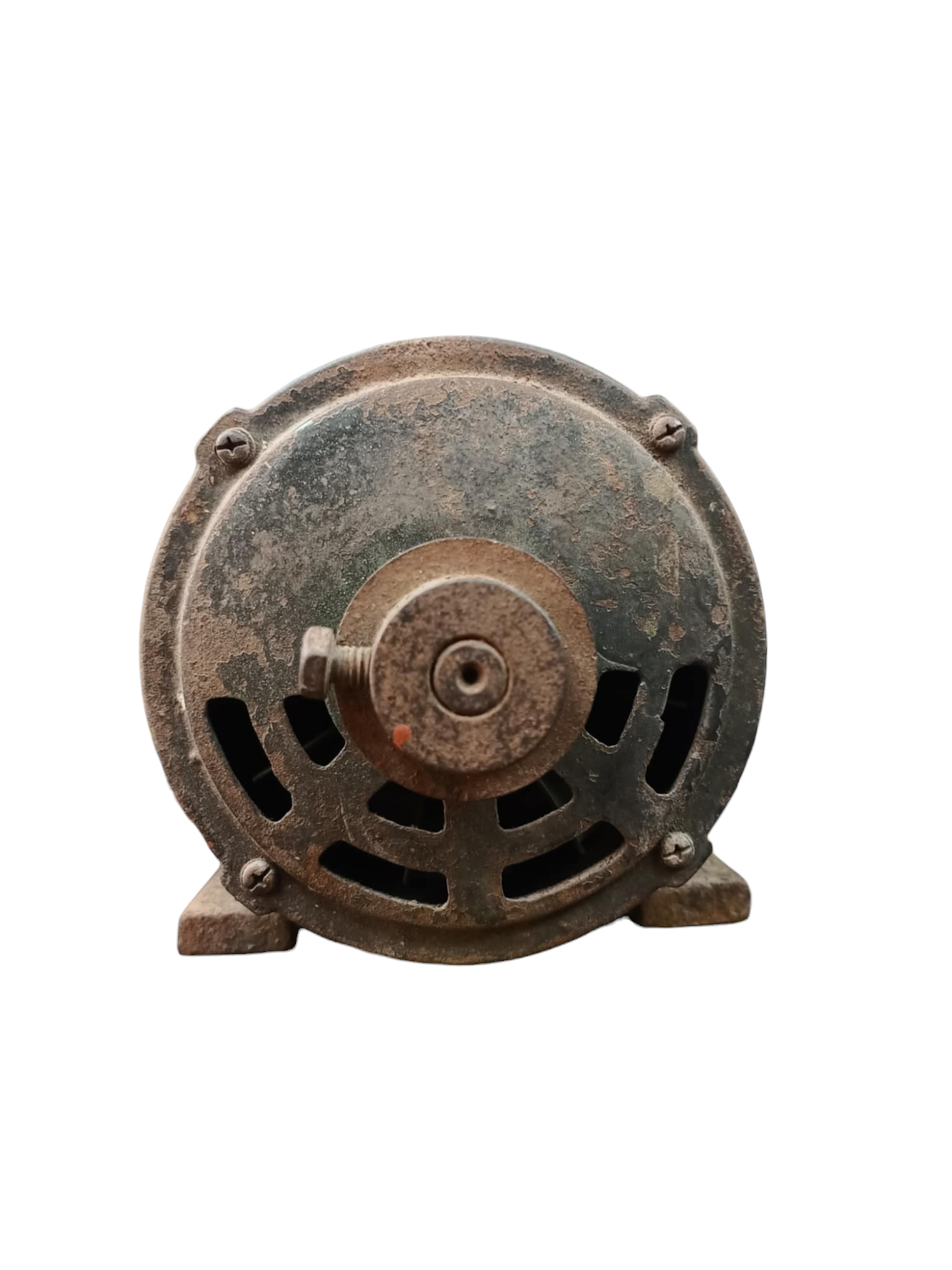 Kinma Induction Motor Single Phase Refurbished showing front view of motor casing and shaft