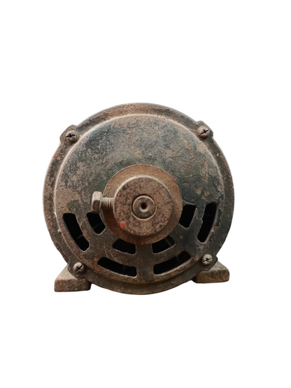 Kinma Induction Motor Single Phase Refurbished showing front view of motor casing and shaft